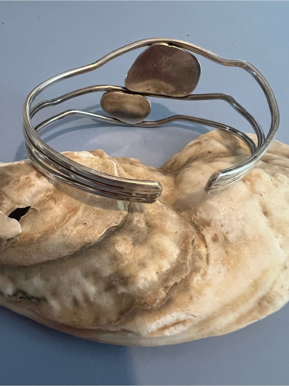 925  Sea Glass Wave Cuff Bracelet - Picture 5 of 6
